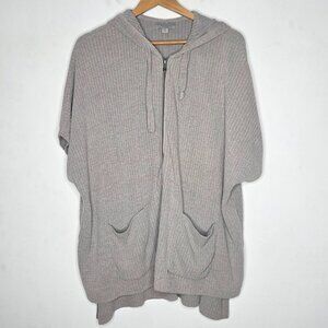 Barefoot Dreams CozyChic Ultra Lite Short Sleeve Zip Up Hoodie Size L/XL